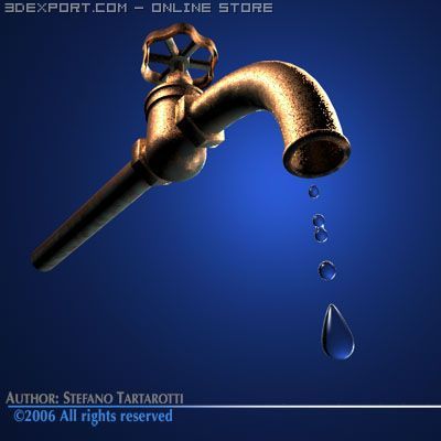tap with water drops Modelo 3D .c4d .max .obj .3ds .fbx .stl .blend