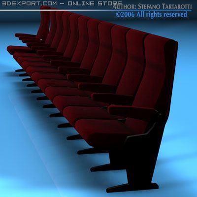 theatre seats 3D Модель .c4d .max .obj .3ds .fbx .stl .blend 
