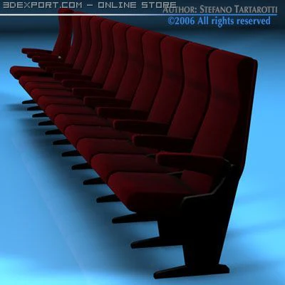 theatre seats 3D Model .c4d .max .obj .3ds .fbx .stl .blend 
