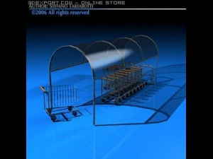 shopping carts with cover 3D Model