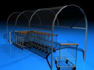 shopping carts with cover 3D Model
