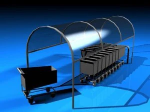 shopping carts with cover 3D Model