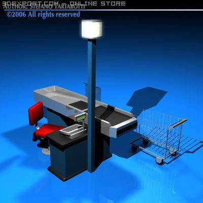 cashtill 3D Model .c4d .max .obj .3ds .fbx .stl .blend