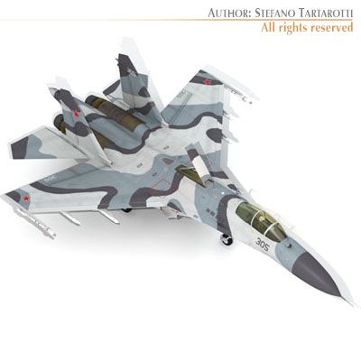 su27 3D Модель .c4d .max .obj .3ds .fbx .stl .blend 