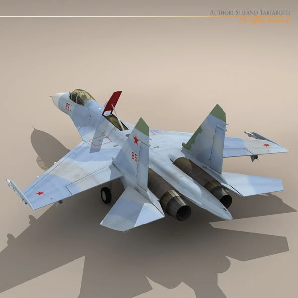 su27 flanker camo2 3D Model .c4d .max .obj .3ds .fbx .stl .blend 