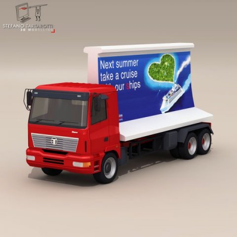 ad truck 3D Model .c4d .max .obj .3ds .fbx .stl .blend 