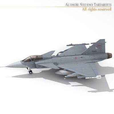 jas 39a thai 3D Model .c4d .max .obj .3ds .fbx .stl .blend 