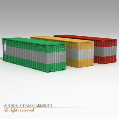 cargo containers 3Dモデル .c4d .max .obj .3ds .fbx .stl .blend 