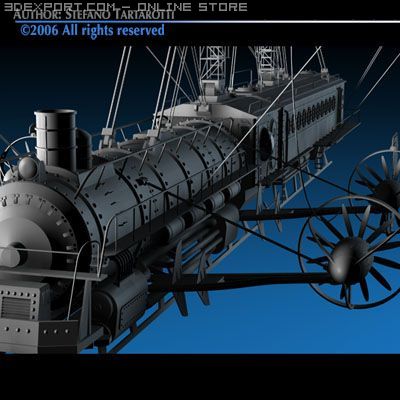 j. verne flying train 3D Model .c4d .max .obj .3ds .fbx .stl .blend 
