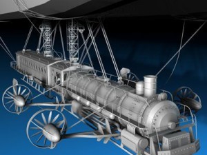 j. verne flying train 3D Model