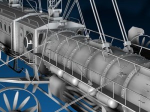 j. verne flying train 3D Model