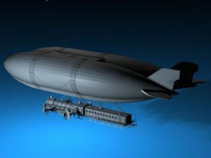 j verne flying train 3D Model