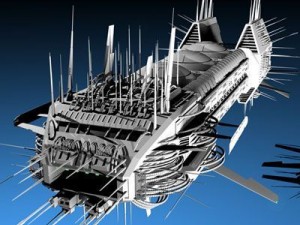 porcupine spaceship 3D-Modell
