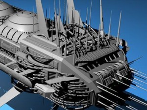 porcupine spaceship 3D Model