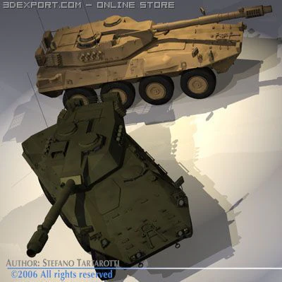 centauro b1 tank destroyer 3D Model .c4d .max .obj .3ds .fbx .stl .blend 