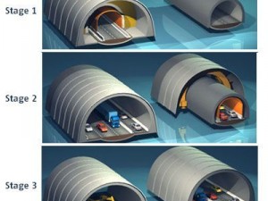 highway tunnels cutaway 3D Model