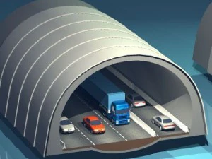 highway tunnels cutaway 3D Model