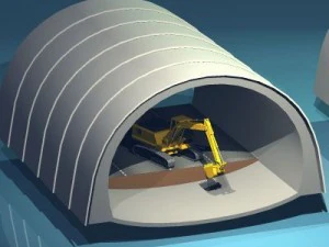 highway tunnels cutaway 3D Model