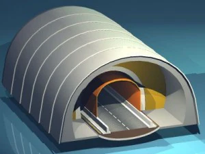 highway tunnels cutaway 3D Model