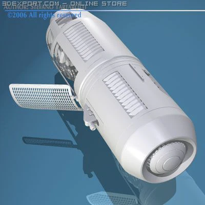 spaceship engine 2 3D Model .c4d .max .obj .3ds .fbx .stl .blend 