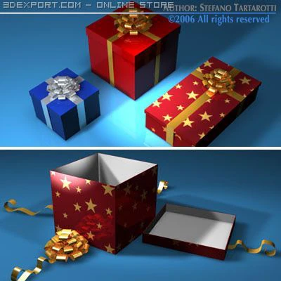 collection de coffrets cadeaux Modèle 3D .c4d .max .obj .3ds .fbx .stl .blend 