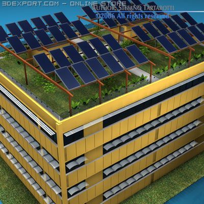 ecological building_2 3Dモデル .c4d .max .obj .3ds .fbx .stl .blend 
