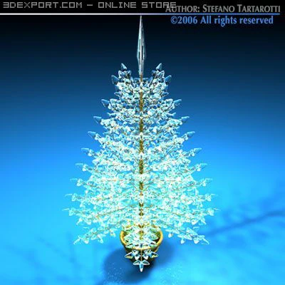 christmas crystal tree 3D Model .c4d .max .obj .3ds .fbx .stl .blend 
