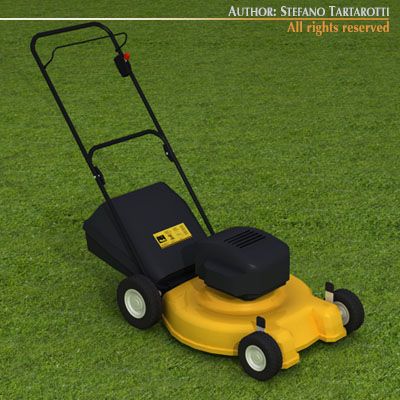 lawnmower 3D Model .c4d .max .obj .3ds .fbx .stl .blend 
