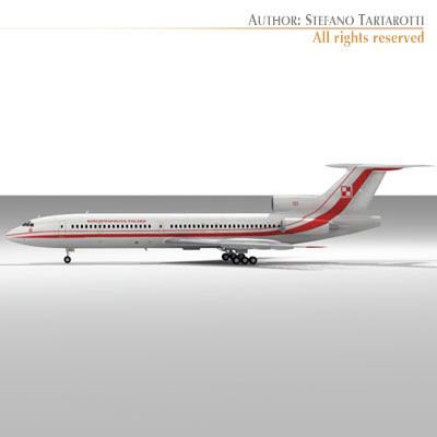 tu154m polish air force 3D 모델 .c4d .max .obj .3ds .fbx .stl .blend 