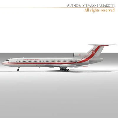 tu154m polish air force 3D Model .c4d .max .obj .3ds .fbx .stl .blend 