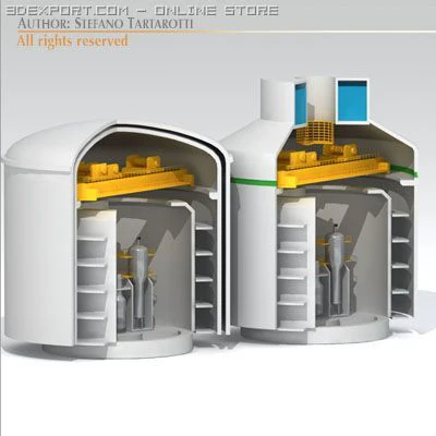 nuclear reactor building 3D Model .c4d .max .obj .3ds .fbx .stl .blend 