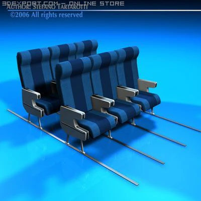 planetrain seats3 3D Model .c4d .max .obj .3ds .fbx .stl .blend 