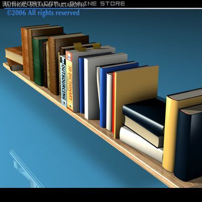 books shelf 3D Model .c4d .max .obj .3ds .fbx .stl .blend 