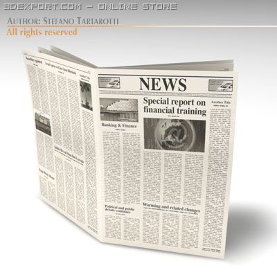 newspaper Modello 3D .c4d .max .obj .3ds .fbx .stl .blend 