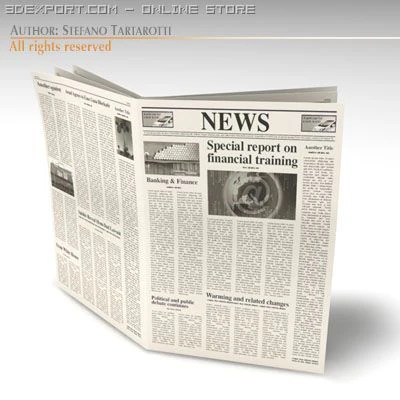 newspaper 3D Model .c4d .max .obj .3ds .fbx .stl .blend 