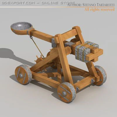 катапульта 3D Модель .c4d .max .obj .3ds .fbx .stl .blend 