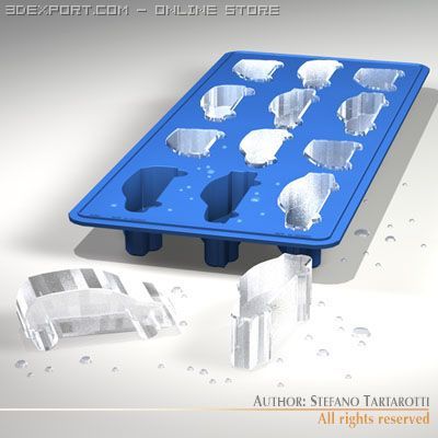 ice tray 3D Модель .c4d .max .obj .3ds .fbx .stl .blend 