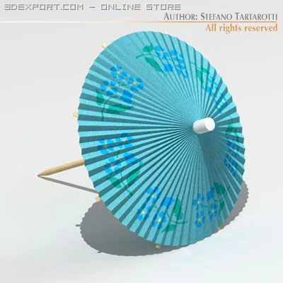 cocktail umbrella 3D Model .c4d .max .obj .3ds .fbx .stl .blend 