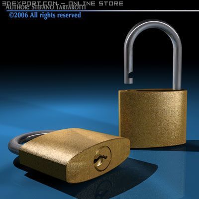 padlock1 3D Model .c4d .max .obj .3ds .fbx .stl .blend 