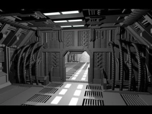 drzwi science-fiction Model 3D