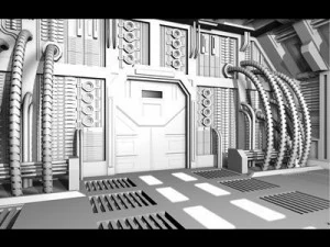 drzwi science-fiction Model 3D