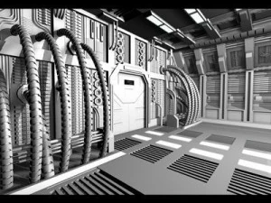 drzwi science-fiction Model 3D