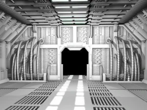 drzwi science-fiction Model 3D