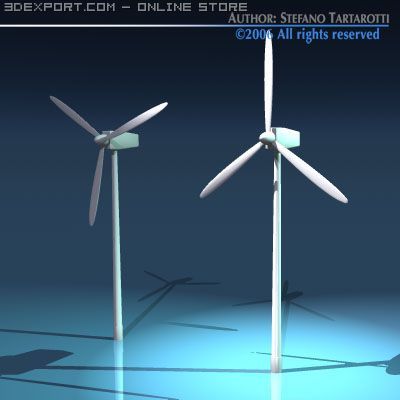 wind turbine 3D 모델 .c4d .max .obj .3ds .fbx .stl .blend 