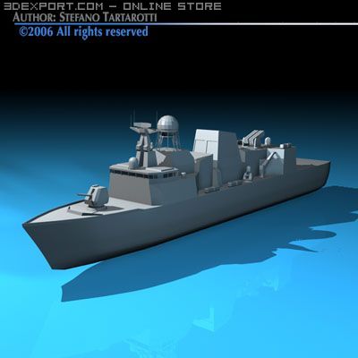 frigate ship 3D 模型 .c4d .max .obj .3ds .fbx .stl .blend 