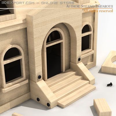 toy house 3D Model .c4d .max .obj .3ds .fbx .stl .blend 