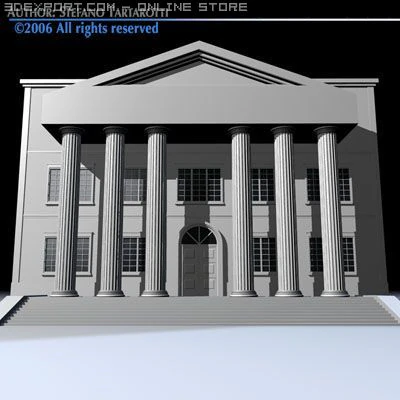 public building 3D Model .c4d .max .obj .3ds .fbx .stl .blend