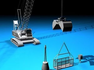 crane with dipper bucket 3D Model