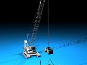crane with dipper bucket 3D Model
