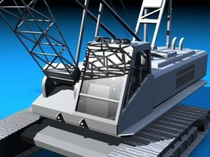 crane with dipper bucket 3D Model